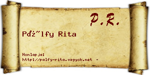 Pálfy Rita névjegykártya